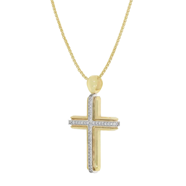 Two-Tone Gold Cross "Pamod"