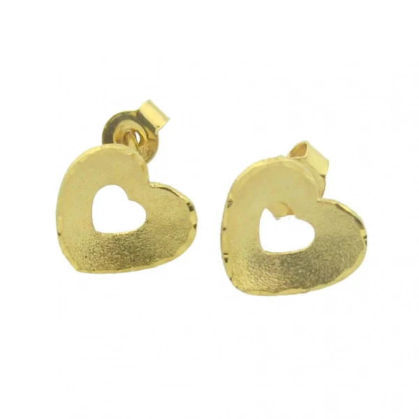 Goldene Ohrstecker Herz
