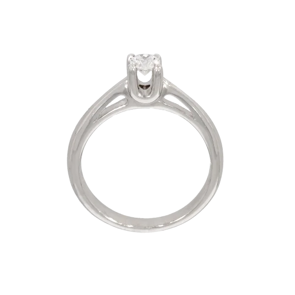 18K White Gold Solitaire Ring with Certified 0.25ct Brilliant