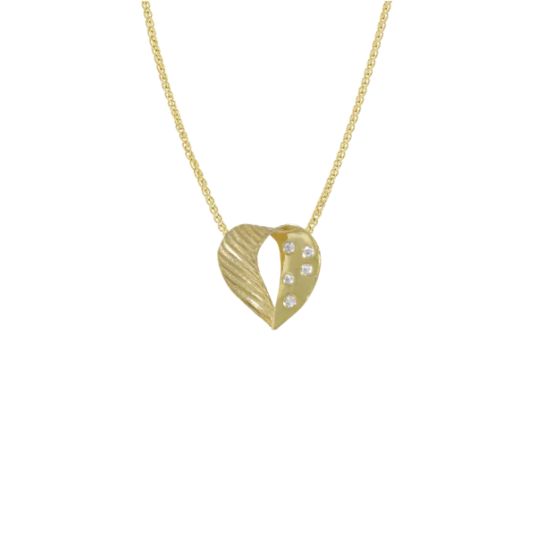 Women's Gold Heart Necklace with Chain