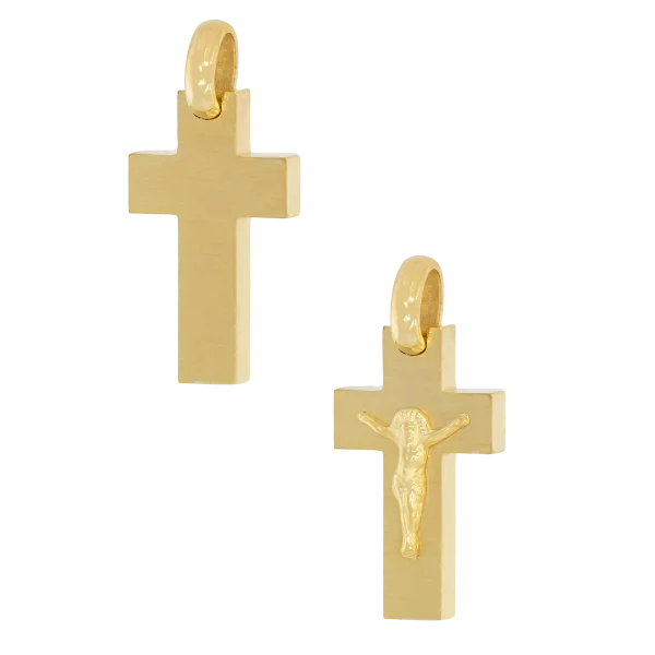 Herren-Goldkreuz mit Kruzifix oder schlicht