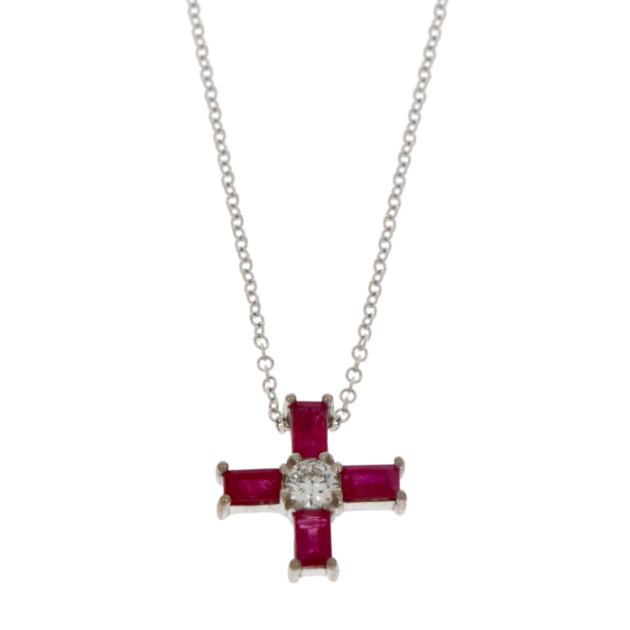 Ruby Cross Necklace